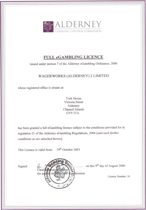 AGCC Interactive Gaming License